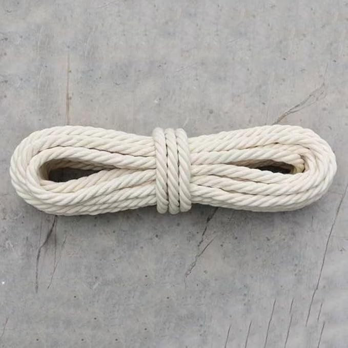 Arightmu 10mm x 10m Natural Cotton Rope Macrame Cord DIY Craft Knitting Beige