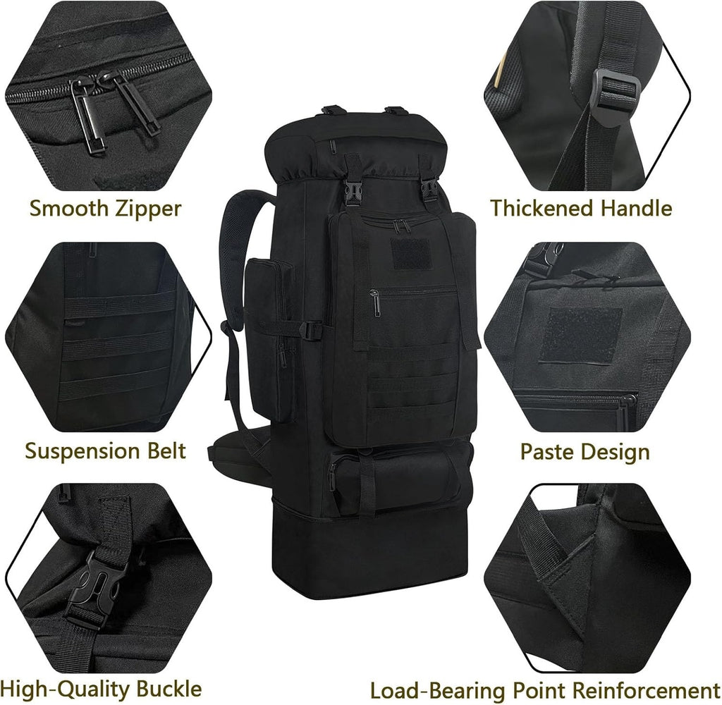100 L Waterproof Tactical Backpack for Camping and Hiking