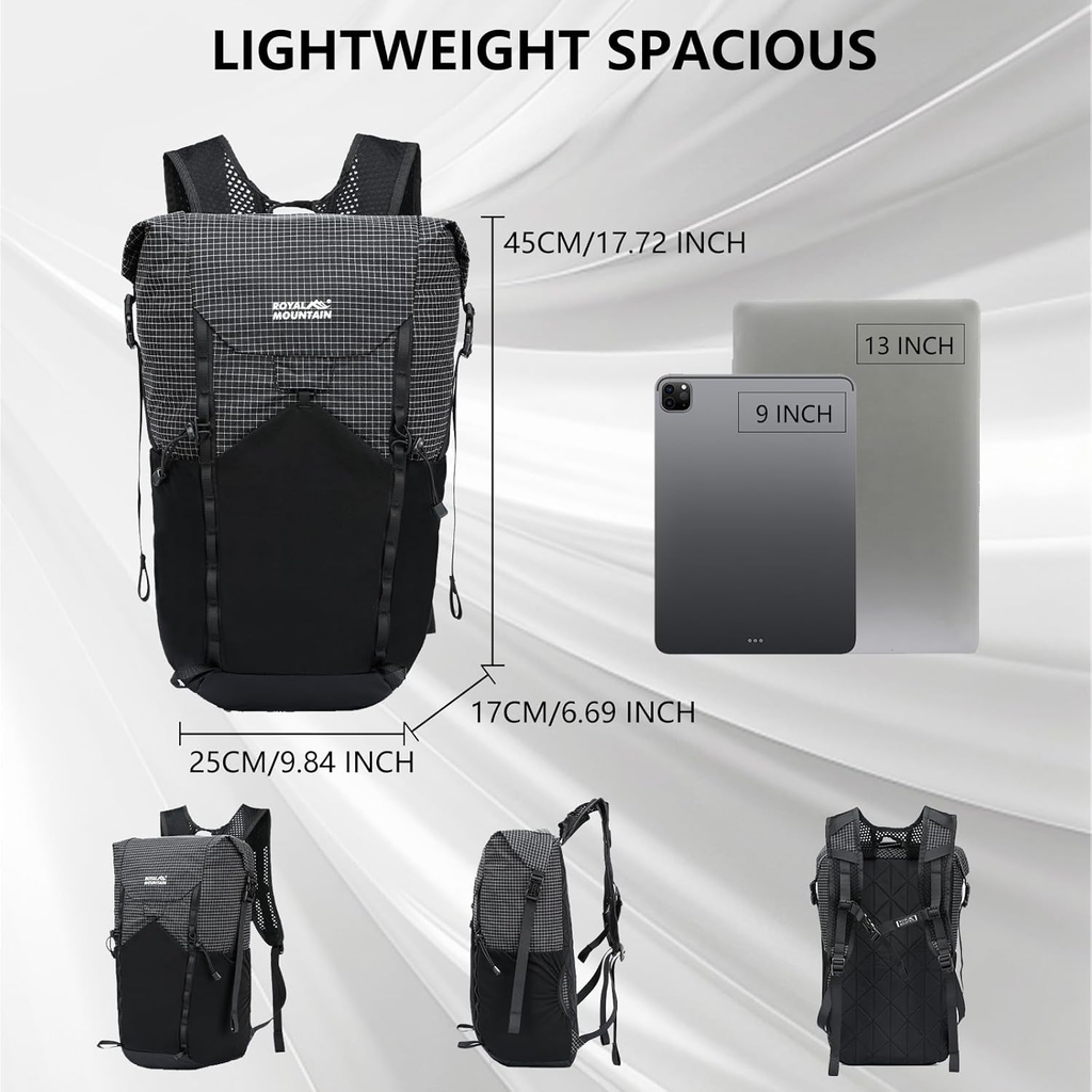 25L Lightweight Foldable Hiking Backpack for Men and Women