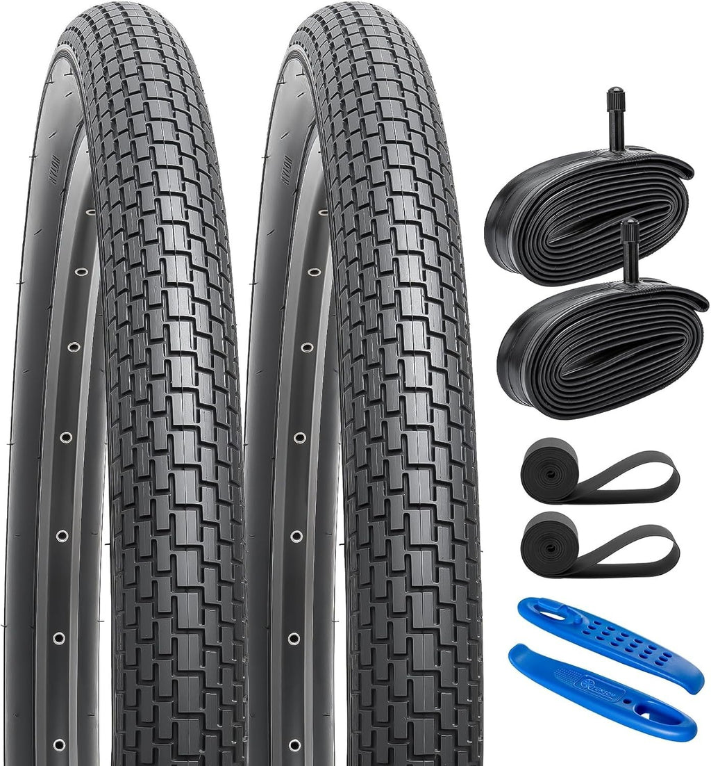YunSCM 27.5x2.30 Folding Mountain Bike Tyres with Tubes & Tools (Set of 2)