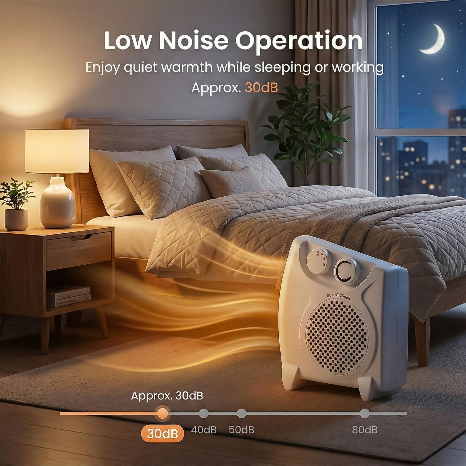 Ventox 2000W Electric Heater with Adjustable Thermostat & Overheat Protection