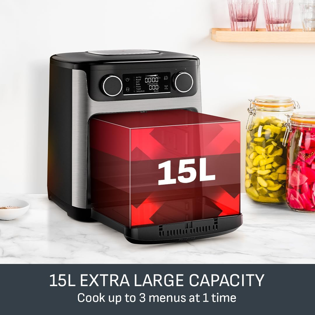 Tefal Multifunctional 9-in-1 Air Fryer Oven, 15L Capacity, Stainless Steel