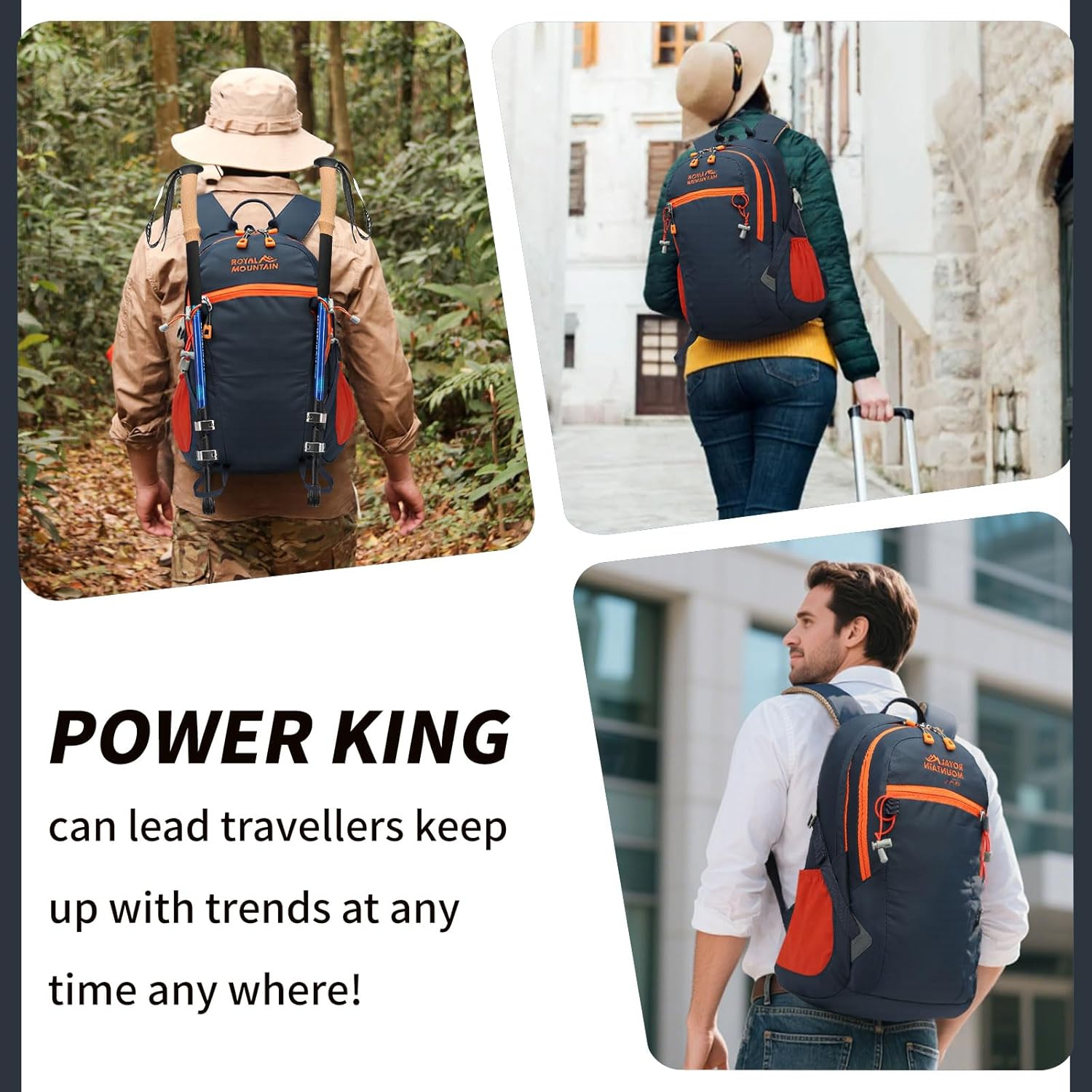 30L Lightweight Hiking Backpack with Rain Cover for 15.6" Laptop