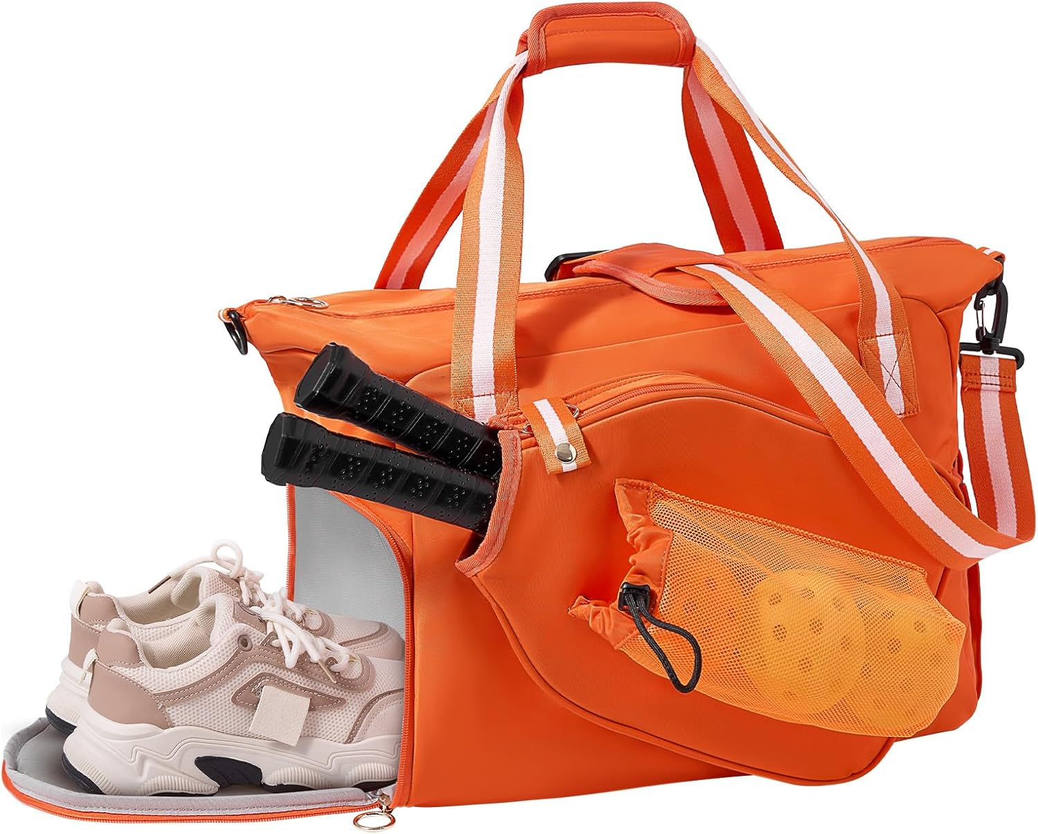35L Versatile Pickleball Tote Bag with Shoe Compartment - Orange