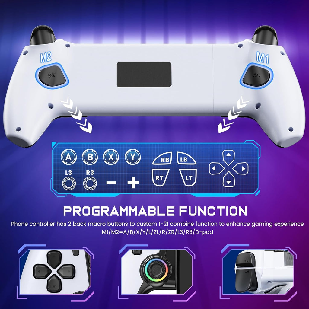 Wireless Bluetooth Gaming Controller for iPhone, Android, Switch, and PC