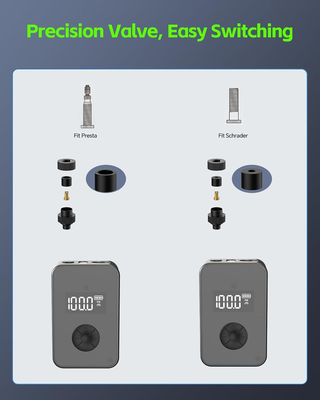 Yantu Bike Pump Turbocore Motor Tech - Metal-Cylinder Electric Bicycle Pump