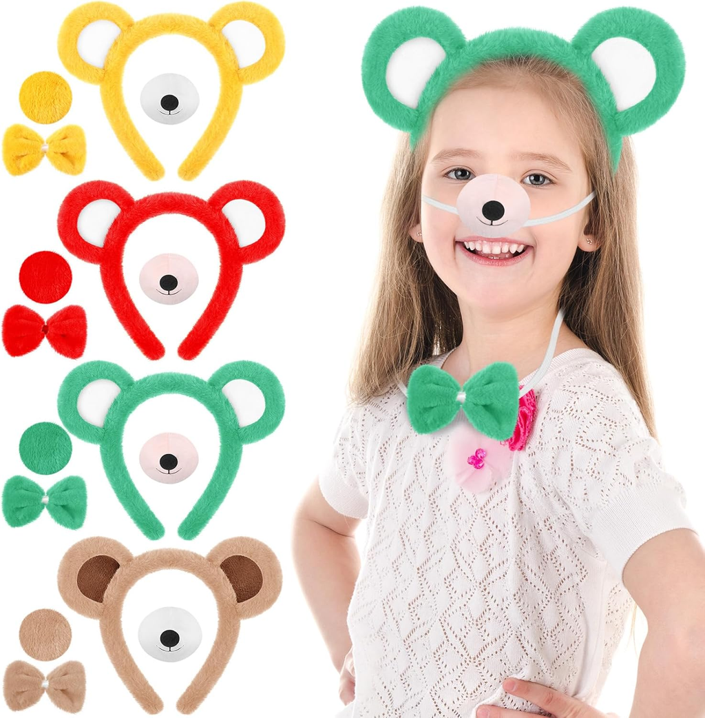 12-Piece Halloween Bear Cosplay Set with Headband, Bowtie, and Tail Accessories