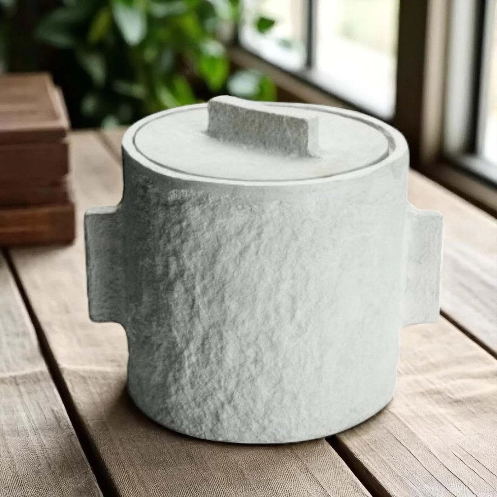 Hab Cotton Mache Storage Pot Medium White