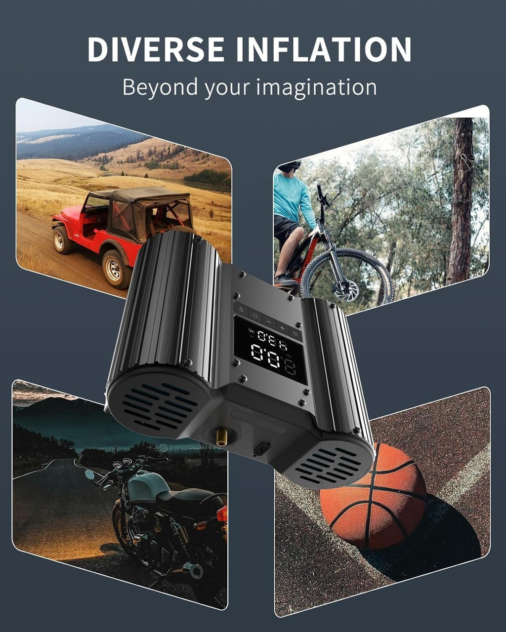 Yantu Dual 30mm Cylinder 12V 150PSI Heavy Duty Off Road Tire Inflator Compressor