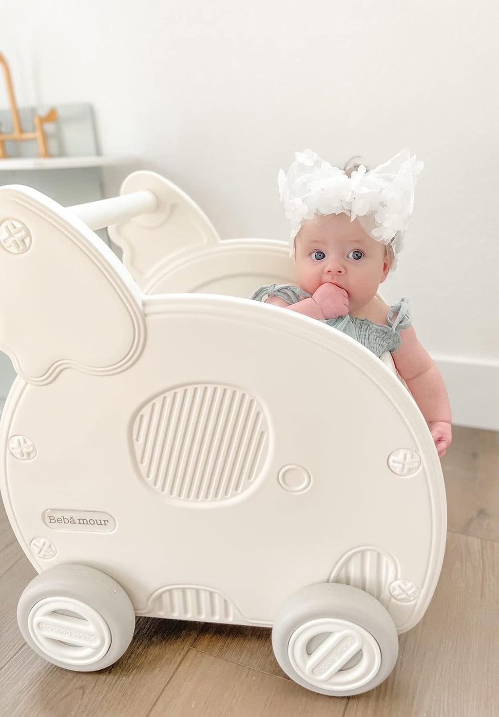 2-in-1 Baby Shopping Cart and Stroller Walker Toy with Storage, White