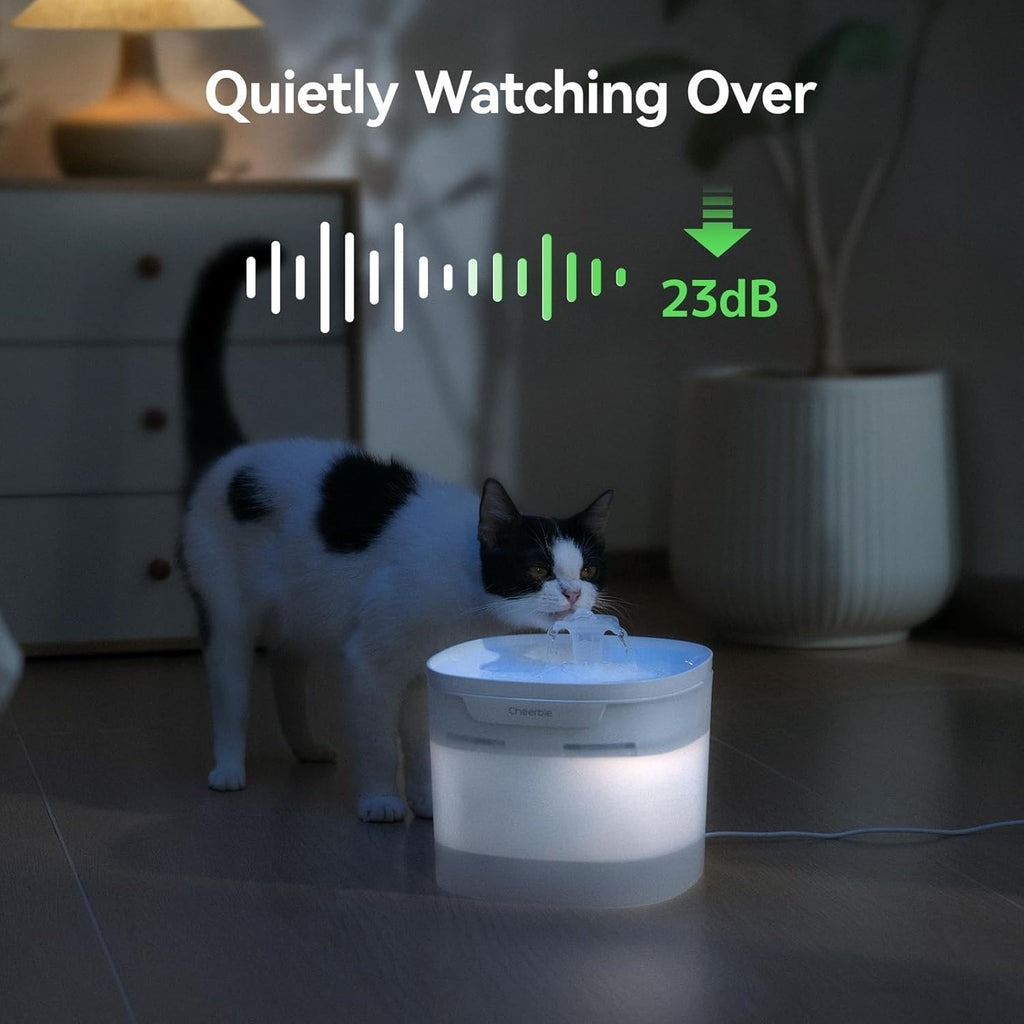 Cheerble Elfin E1 Lite Cat Water Fountain | Pumpless, Quiet, Filtered, BPA-Free