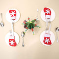 WedDecor 12x Christmas Cutlery Holders Santa Socks Table Decoration Pouches