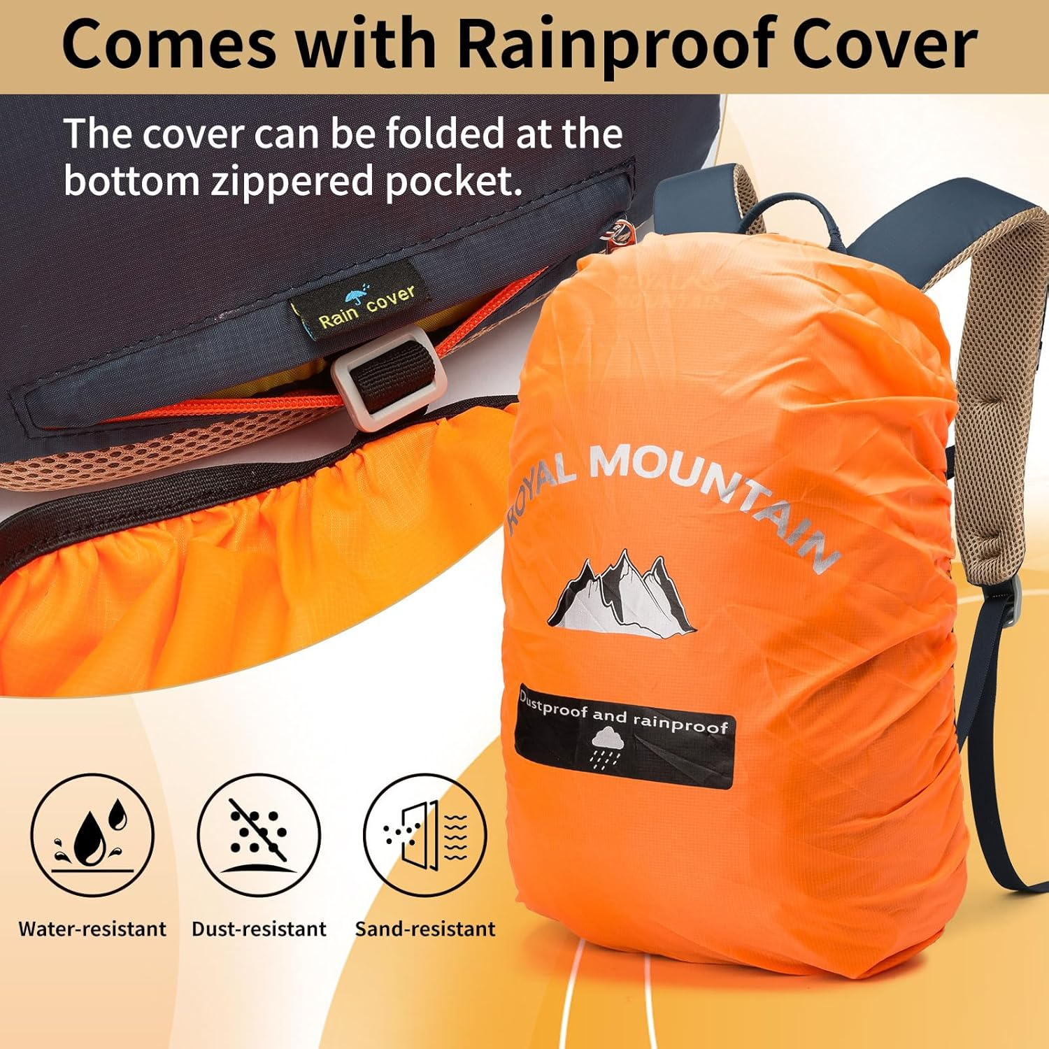 30L Lightweight Hiking Backpack with Rain Cover for 15.6" Laptop