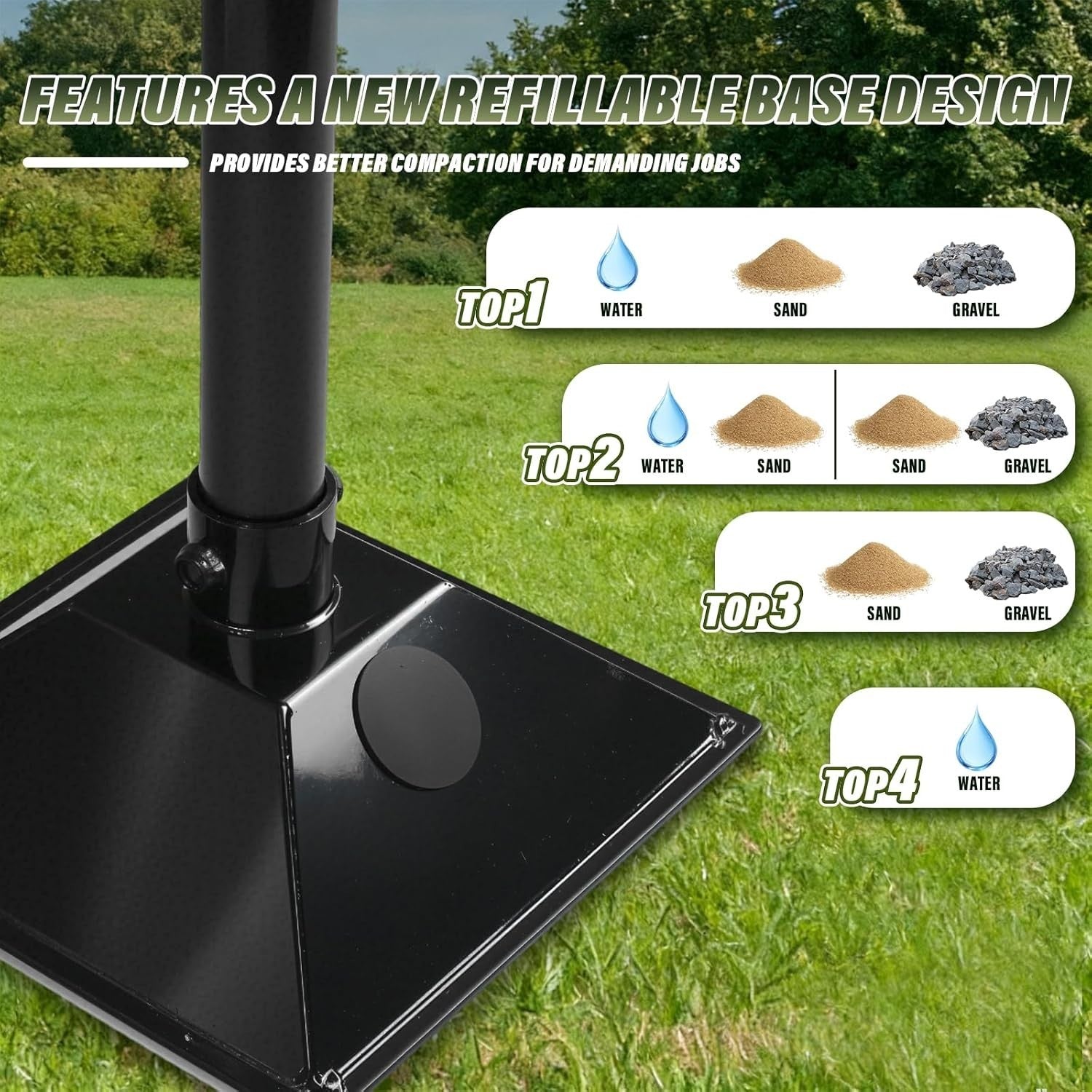 TIHOOK Steel Tamper, Contractor's Tamper with 85cm Height