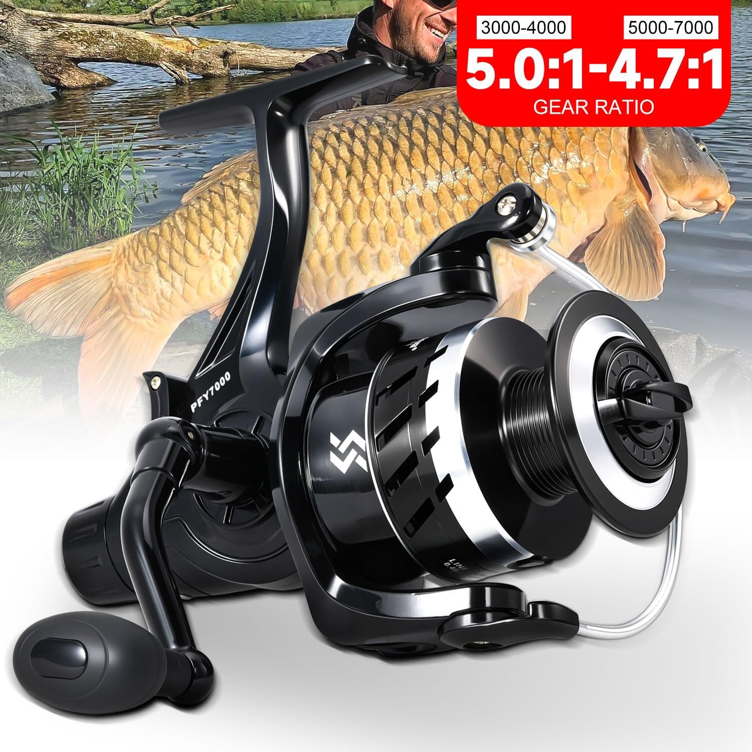 Carp Fishing Reel - 22LBS Drag, Durable for Saltwater & Freshwater