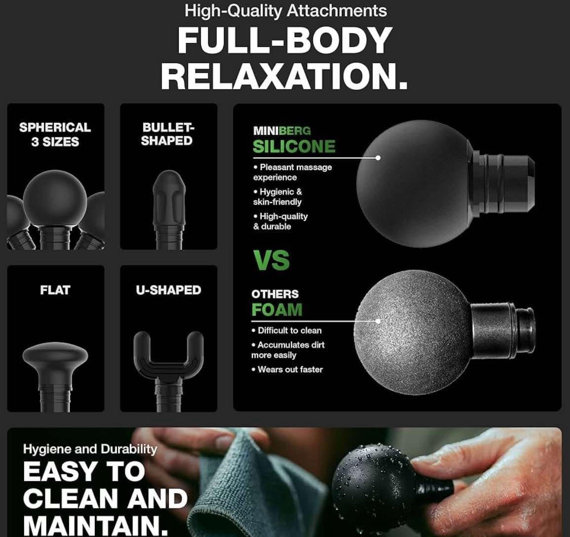 Miniberg Mini Massage Gun 6mm Amplitude Quiet Compact Muscle Massager