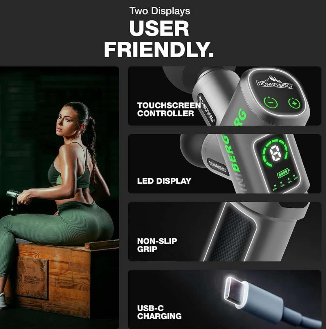 Miniberg Mini Massage Gun 6mm Amplitude Quiet Compact Muscle Massager