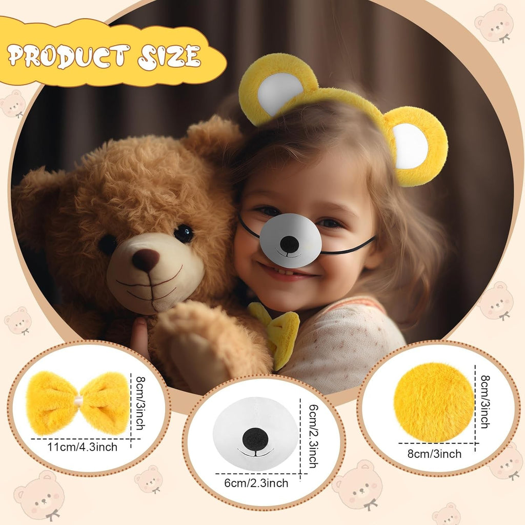 12-Piece Halloween Bear Cosplay Set with Headband, Bowtie, and Tail Accessories