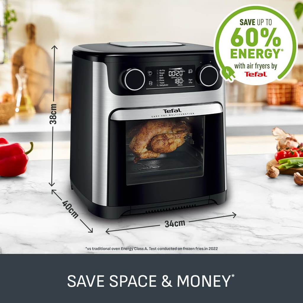 Tefal Multifunctional 9-in-1 Air Fryer Oven, 15L Capacity, Stainless Steel