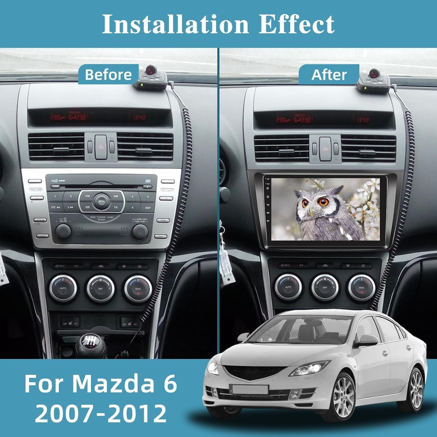 Mazda 6 2007-2012 Android 14 Car Stereo 9" IPS Touch Screen with Wireless Carpla