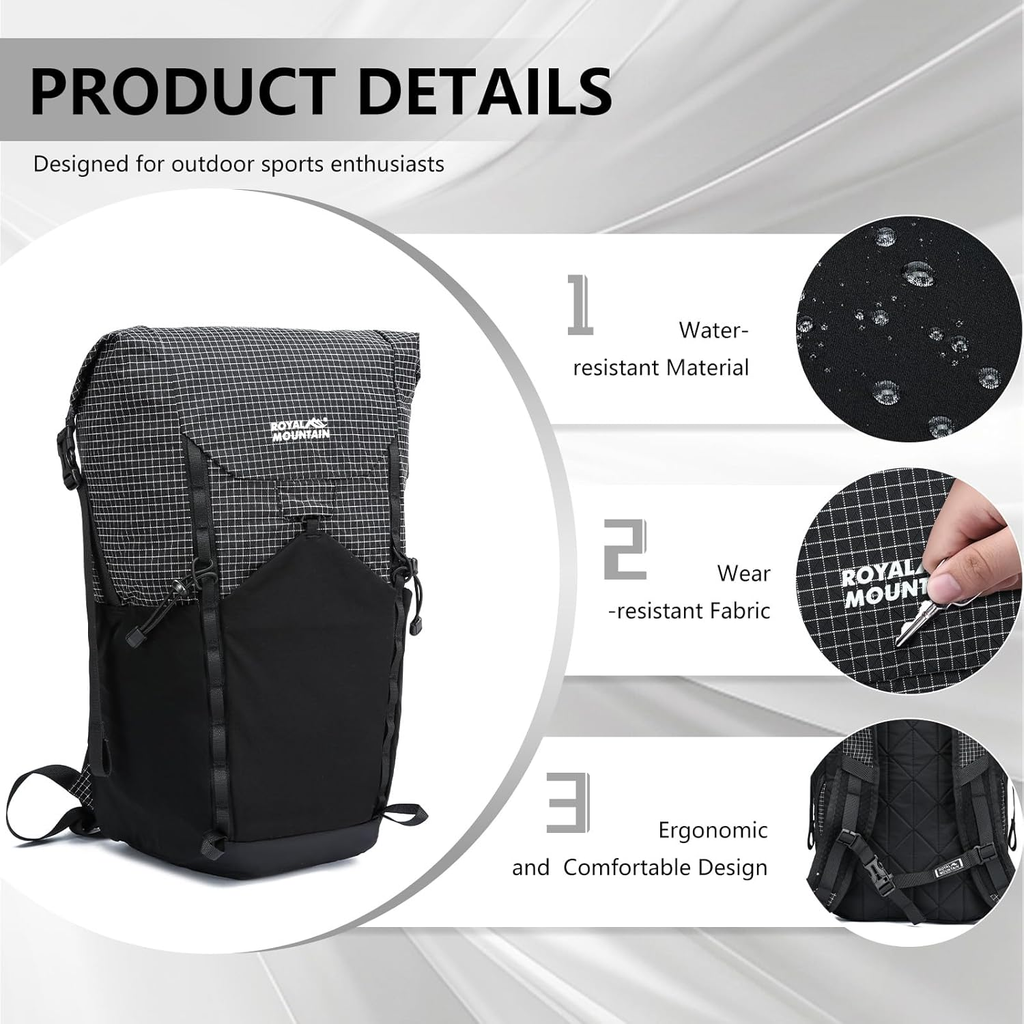 25L Lightweight Foldable Hiking Backpack for Men and Women