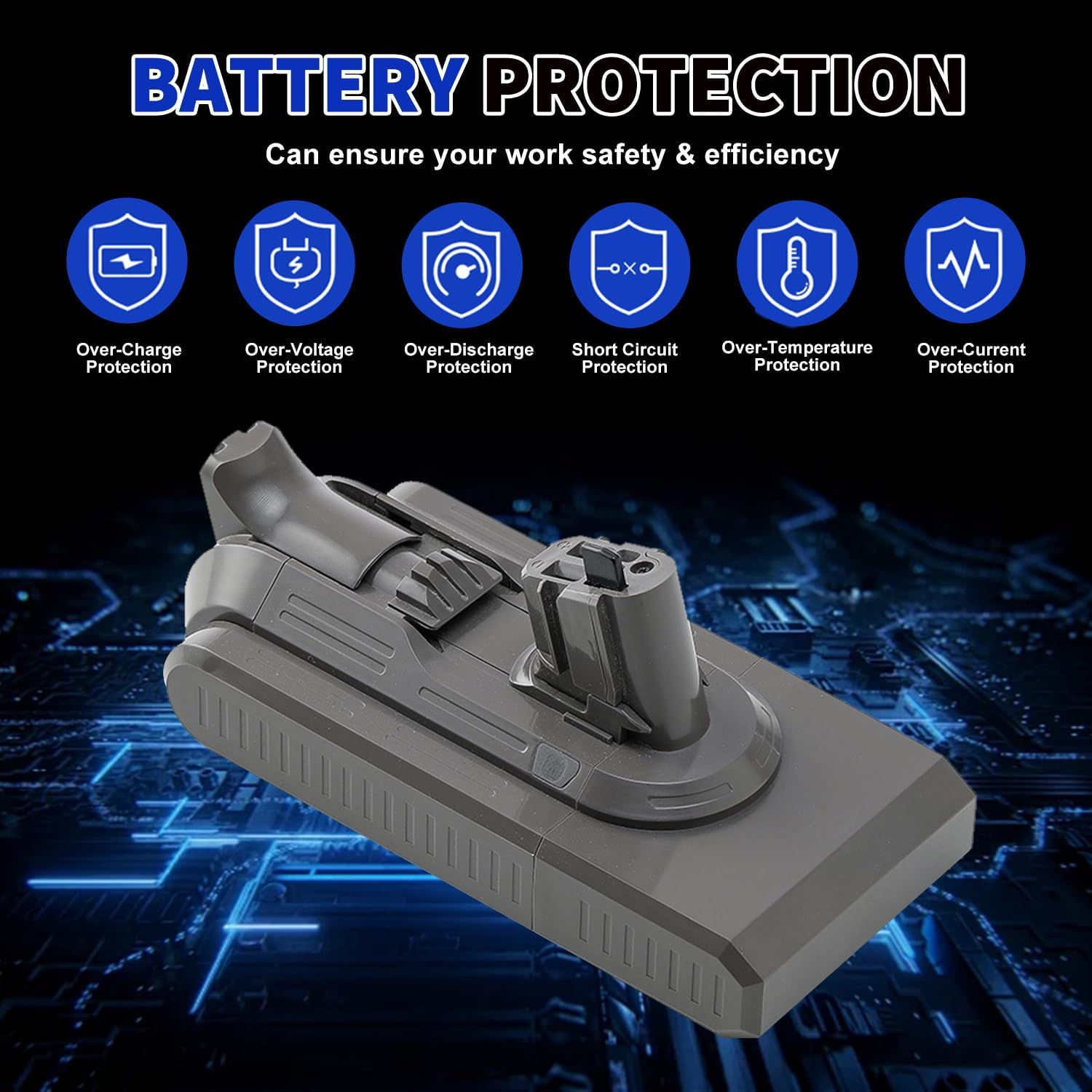 V11 V15 Click-In Replacement Battery for Dyson Cordless Vacuums 25.2V 3900mAh