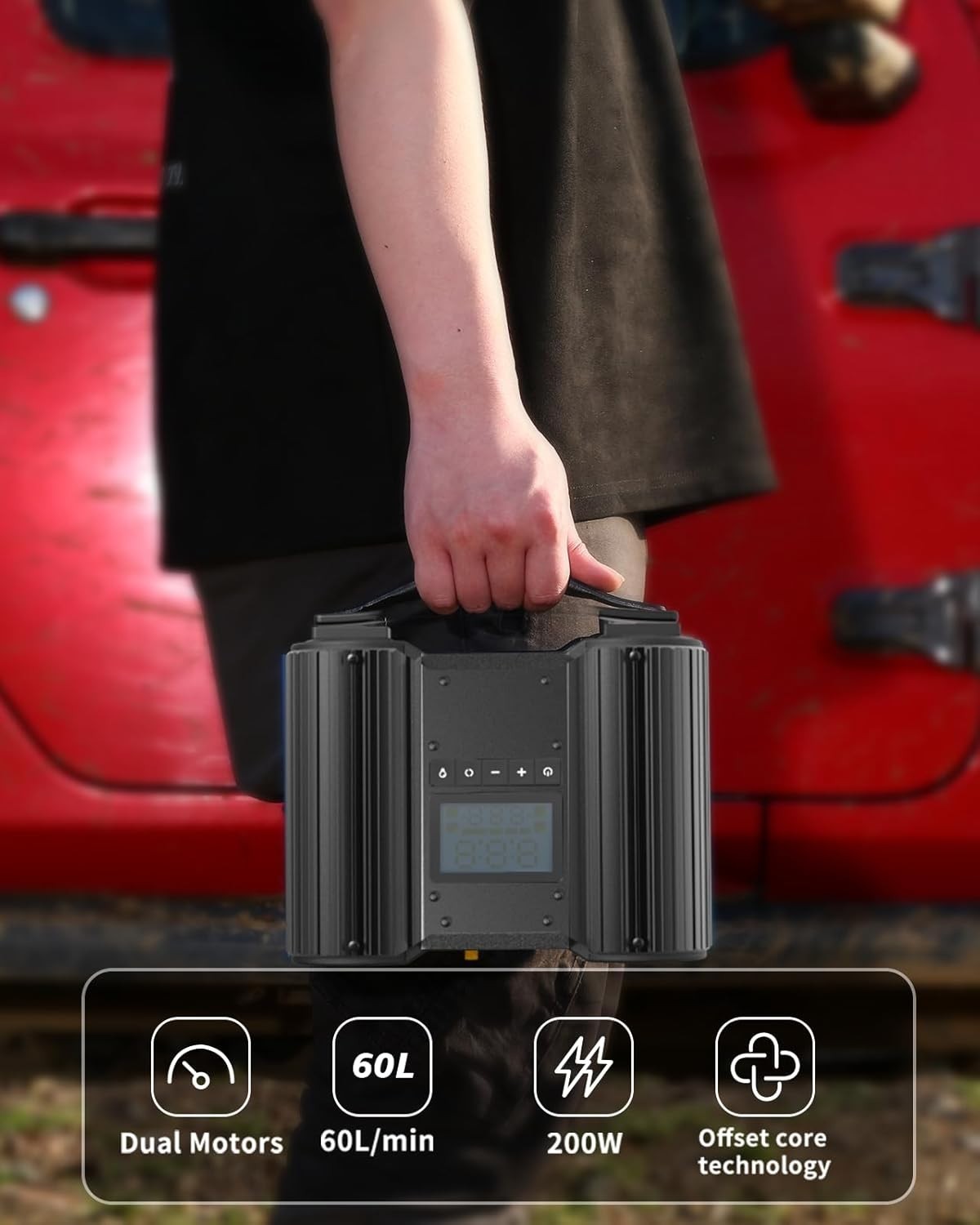 Yantu Dual 30mm Cylinder 12V 150PSI Heavy Duty Off Road Tire Inflator Compressor