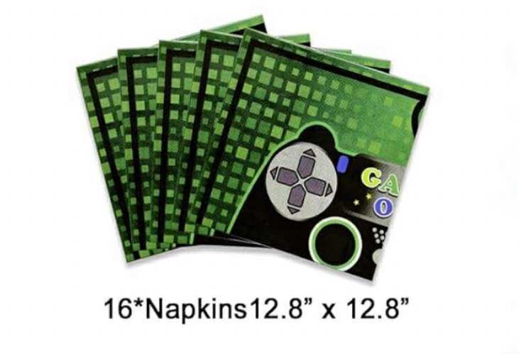 Gaming-Themed Party Tableware Set - 48 PCS for 16 Guests
