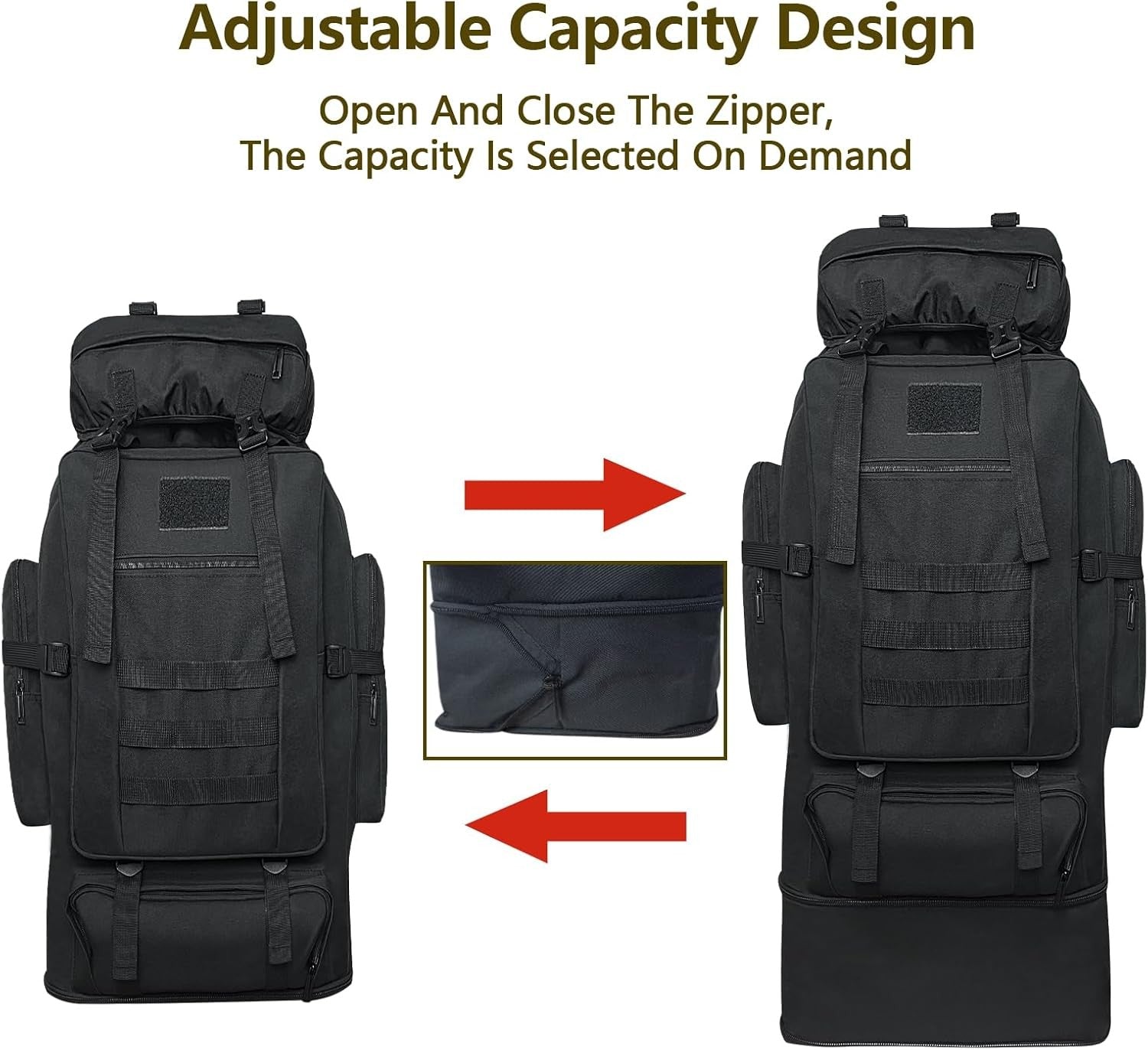 100 L Waterproof Tactical Backpack for Camping and Hiking
