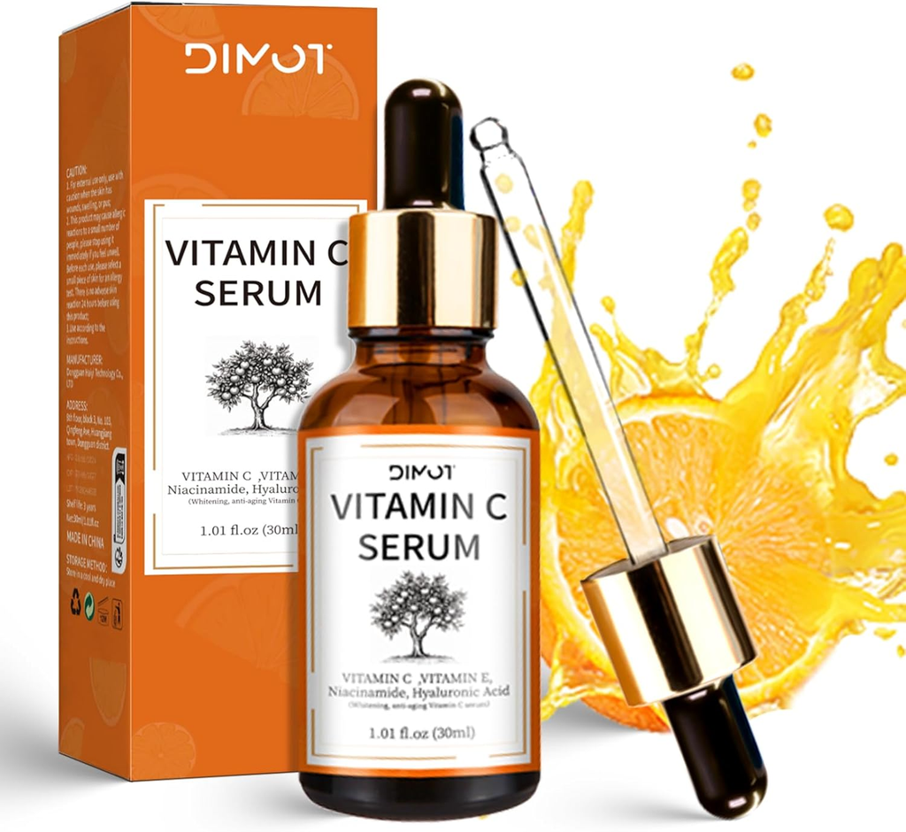 Vitamin C Serum with Hyaluronic Acid for Dark Spot Reduction, 30ml