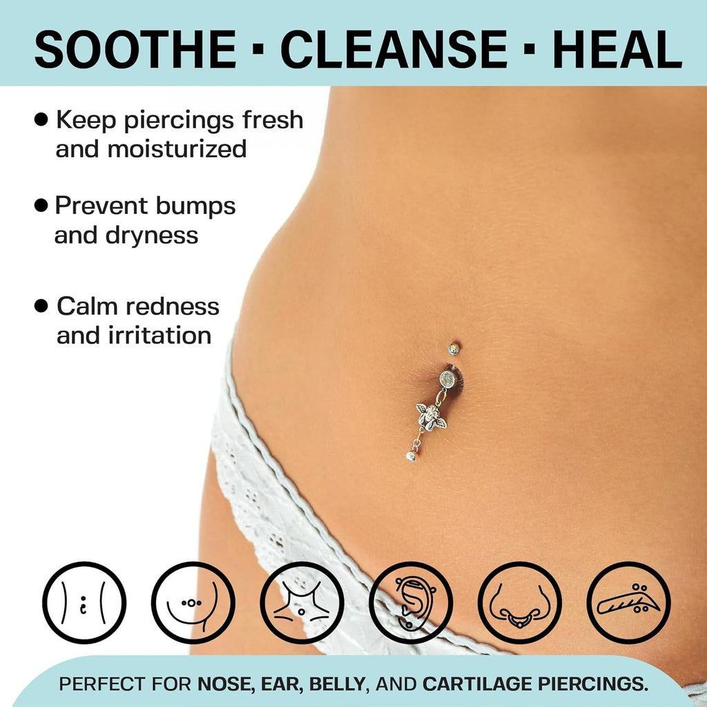 Base Labs Piercing Aftercare Kit - Bump Solution & Saline Gel, 3-Pack