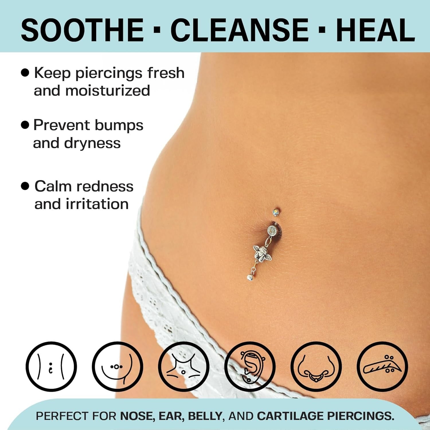 Base Labs Piercing Aftercare Kit - Bump Solution & Saline Gel, 3-Pack