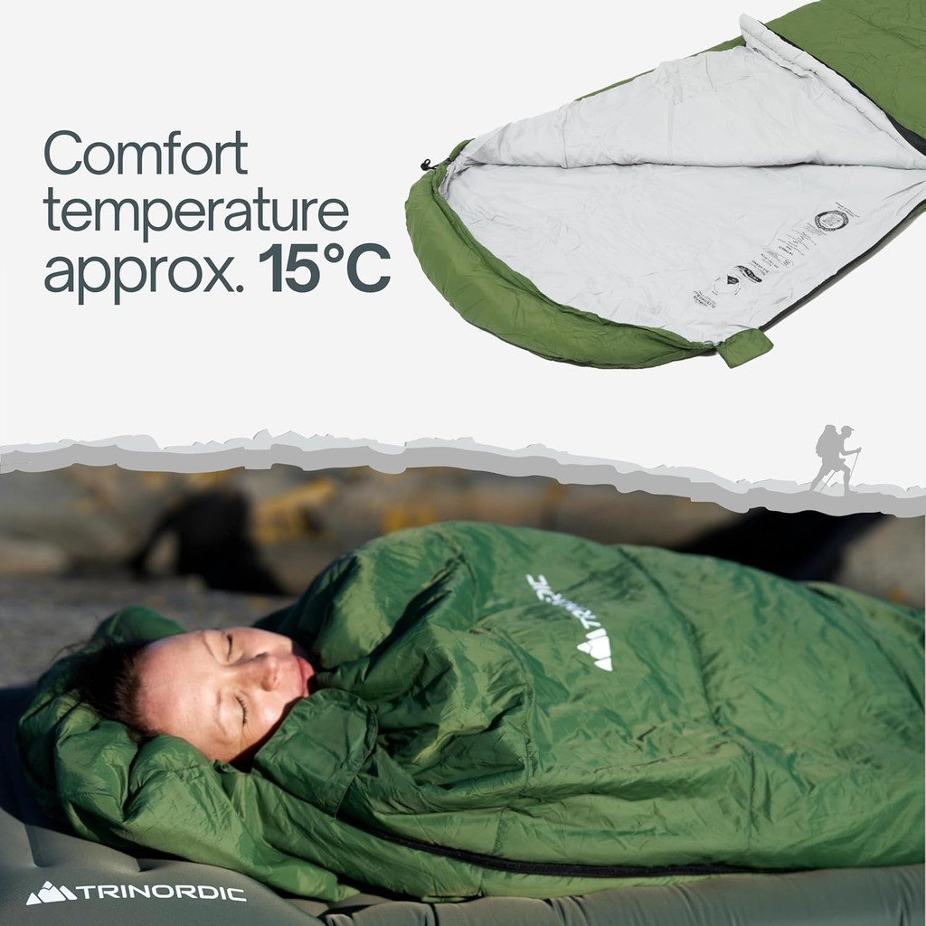 Lightweight Mummy Sleeping Bag - 780G, Compact for Hiking and Camping