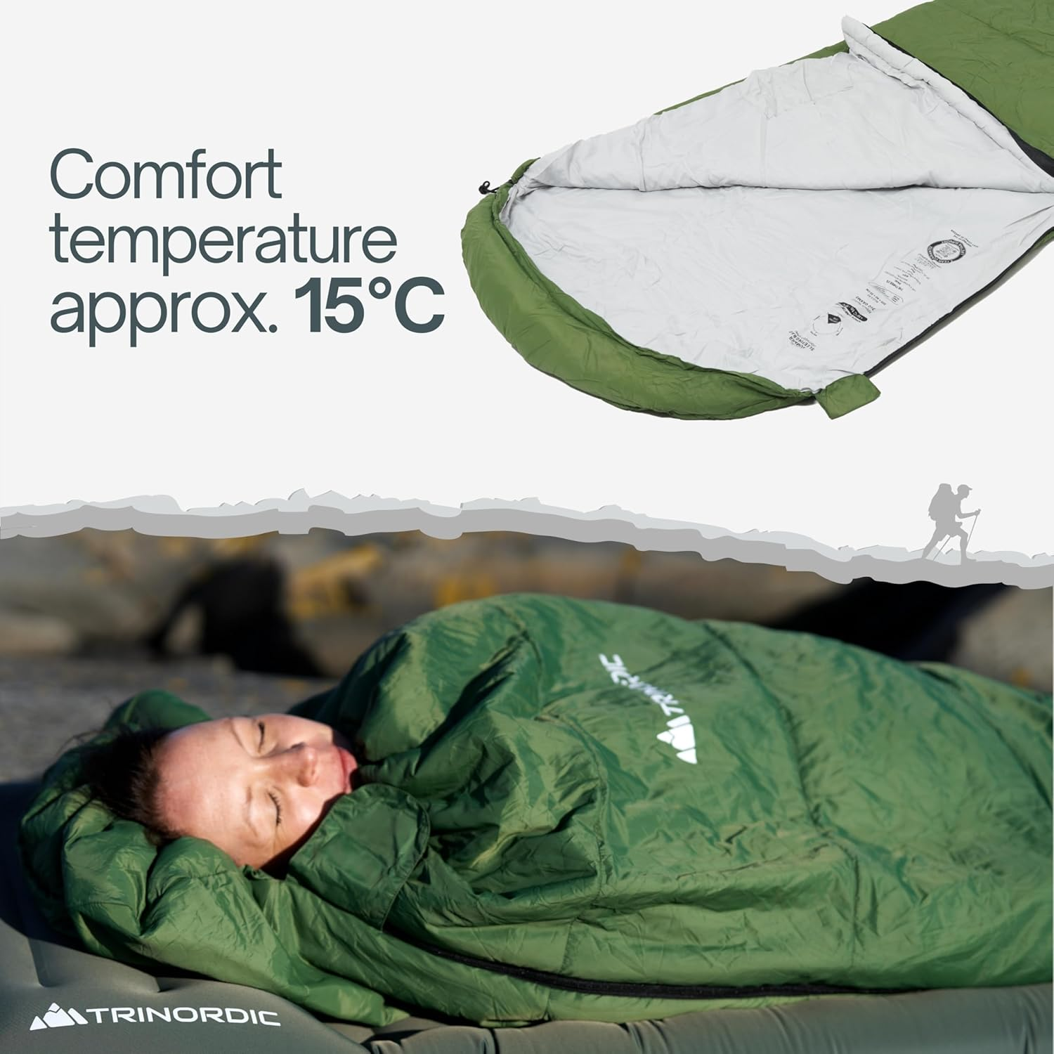 Lightweight Mummy Sleeping Bag - 780G, Compact for Hiking and Camping