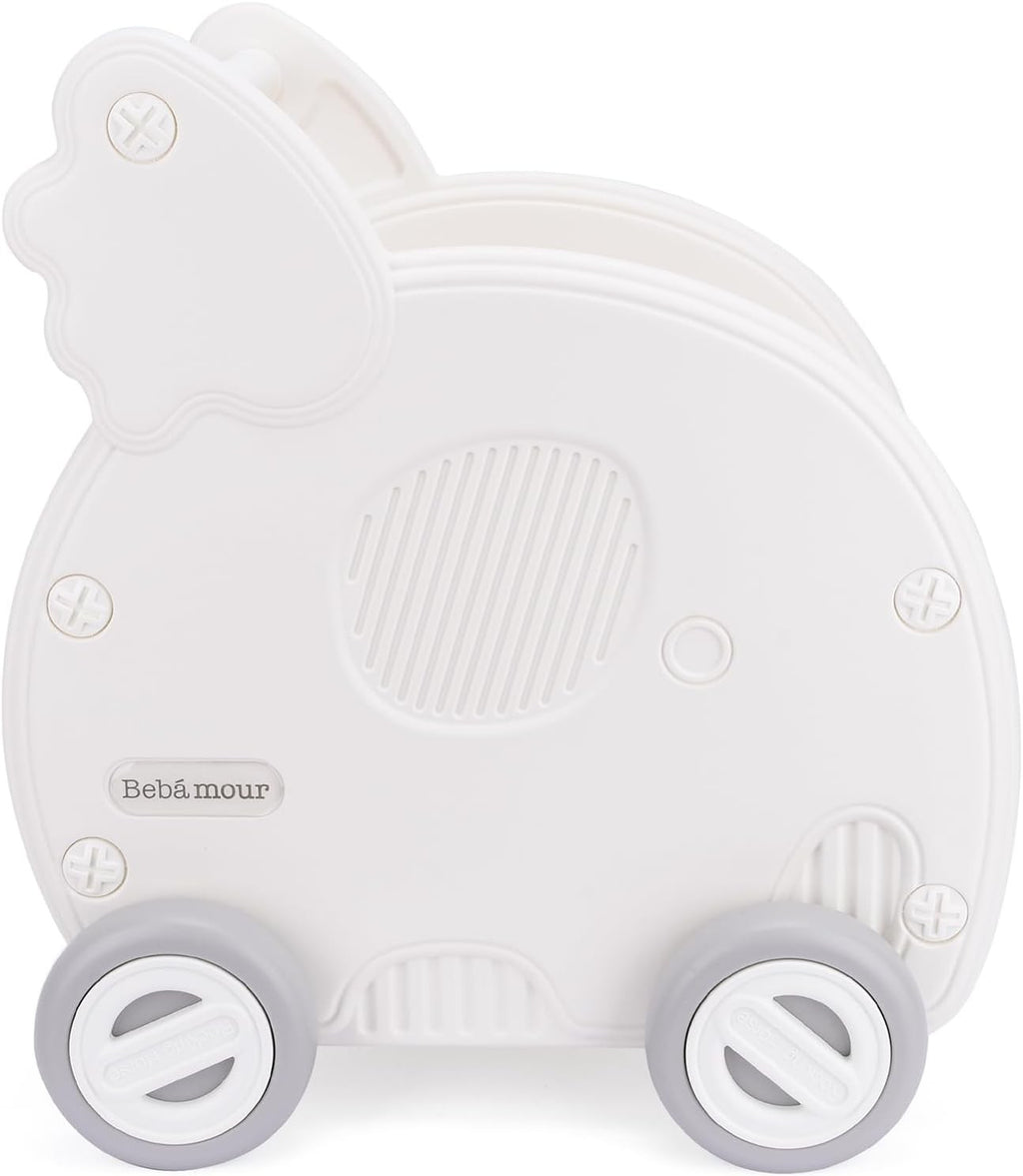 2-in-1 Baby Shopping Cart and Stroller Walker Toy with Storage, White