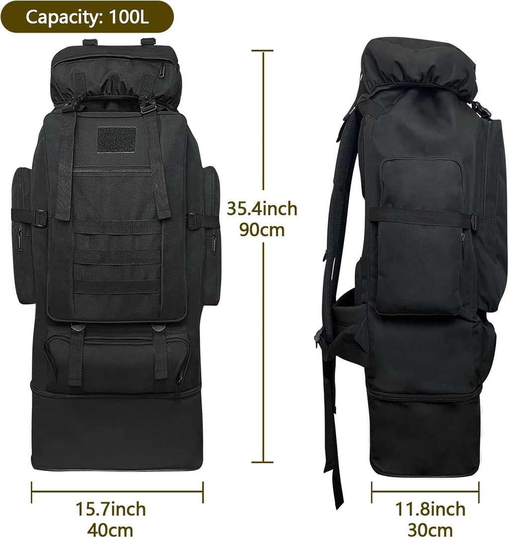 100 L Waterproof Tactical Backpack for Camping and Hiking