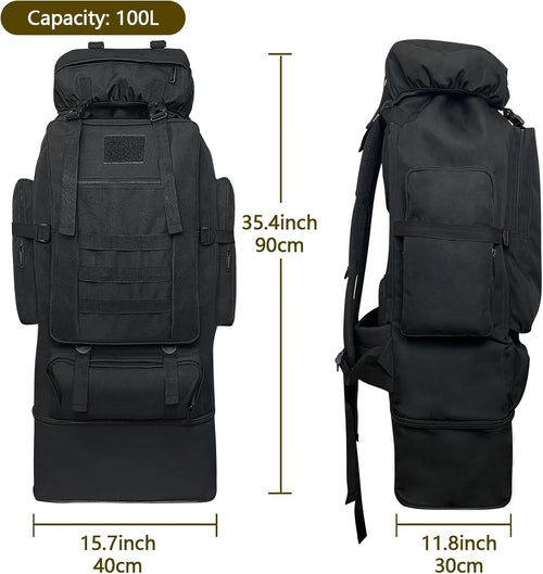 100 L Waterproof Tactical Backpack for Camping and Hiking