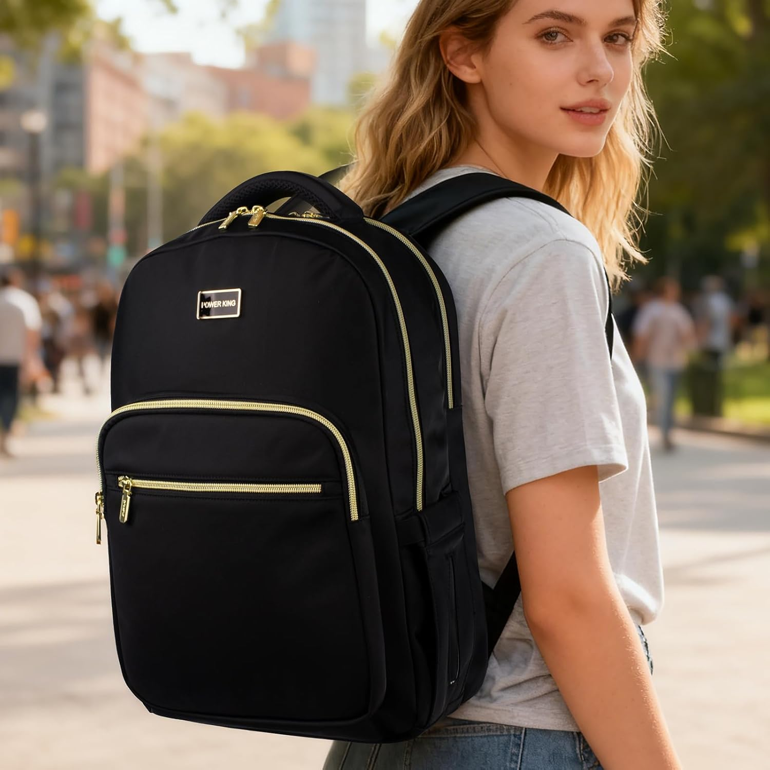 15.6'' Waterproof Laptop Backpack with Anti-Theft Pouch for Travel