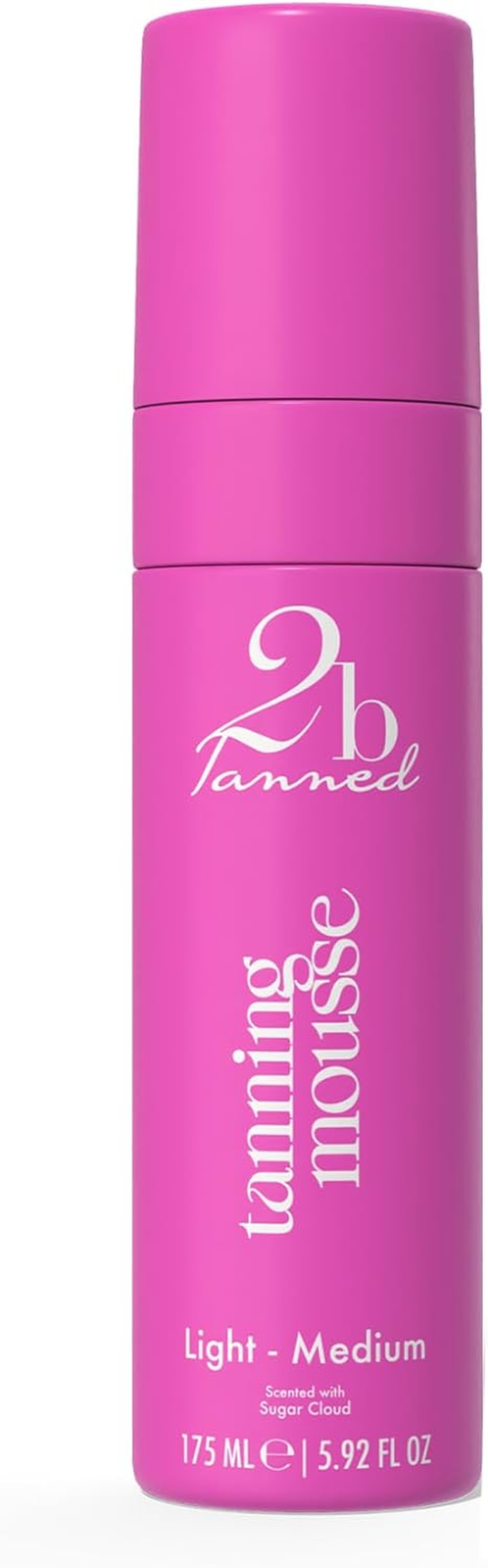 2Btanned Light/Medium Fake Tan Mousse with Hydrating Formula and Sugar Cloud