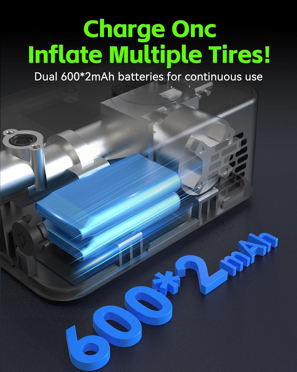 Yantu Bike Pump Turbocore Motor Tech - Metal-Cylinder Electric Bicycle Pump