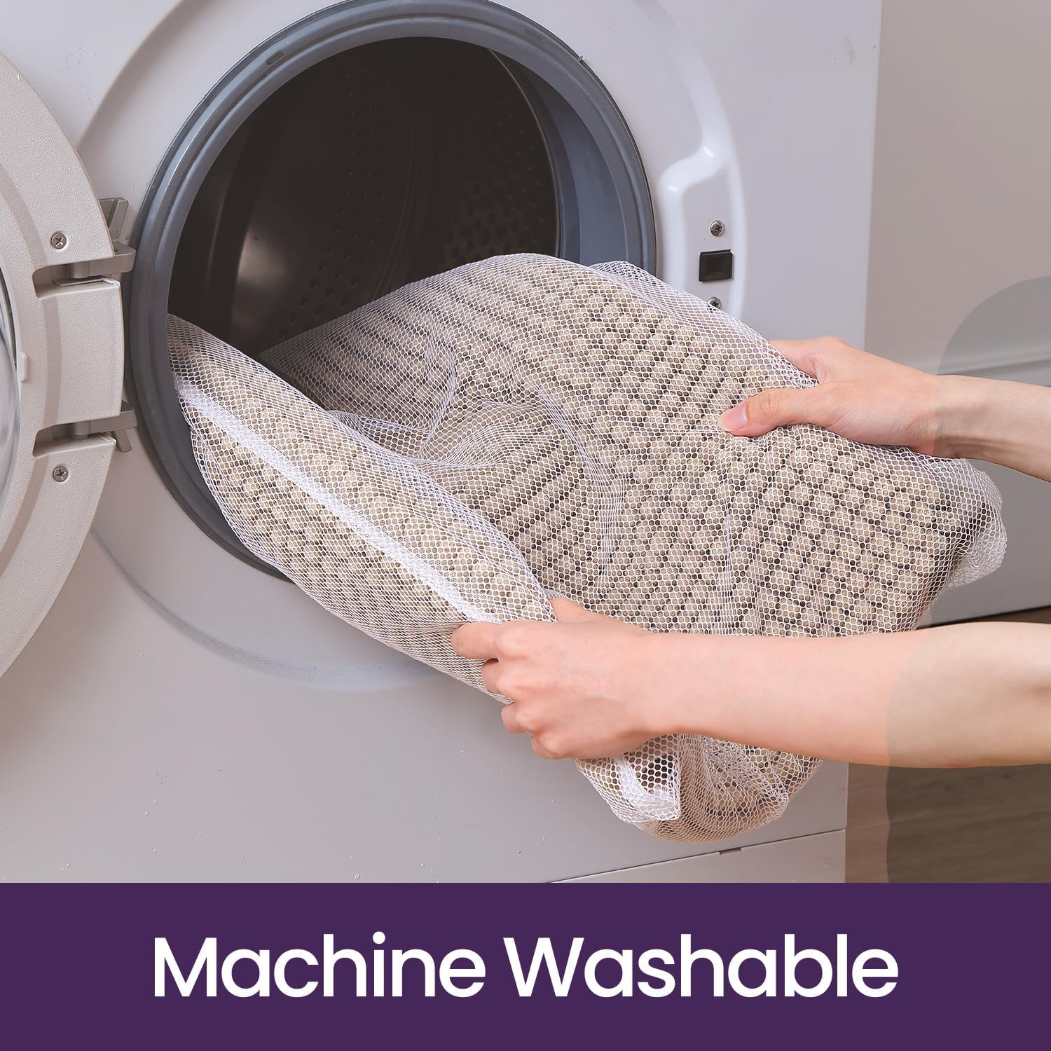 Ultra Soft Chenille Bath Mat Set, Non-Slip, Machine Washable, Beige, 2 Pieces