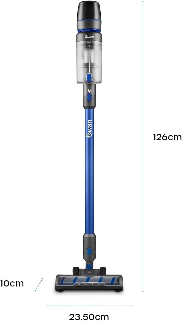 Swan Dust Master 29.6V Cordless Stick Vacuum Cleaner 3 Speed HEPA Pet Tool Blue