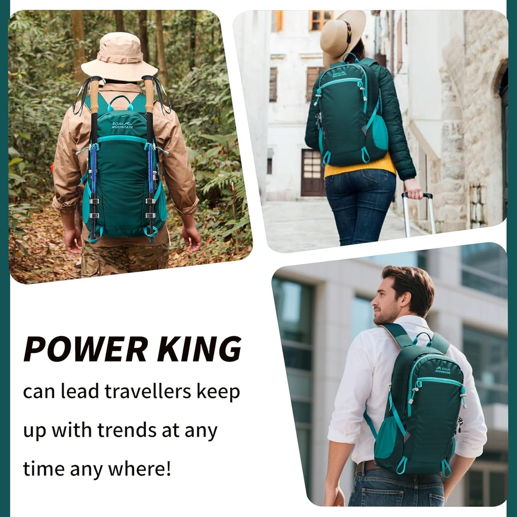 20L Lightweight Hiking Backpack with Rainproof Cover, Foldable Rucksack