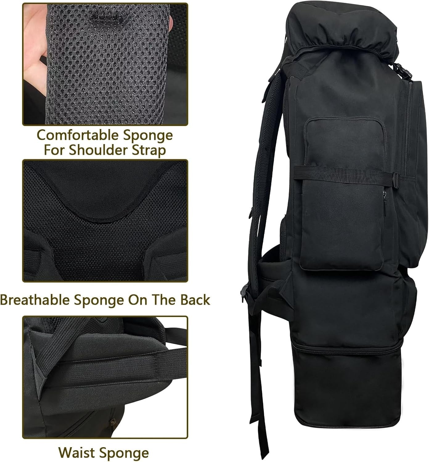 100 L Waterproof Tactical Backpack for Camping and Hiking