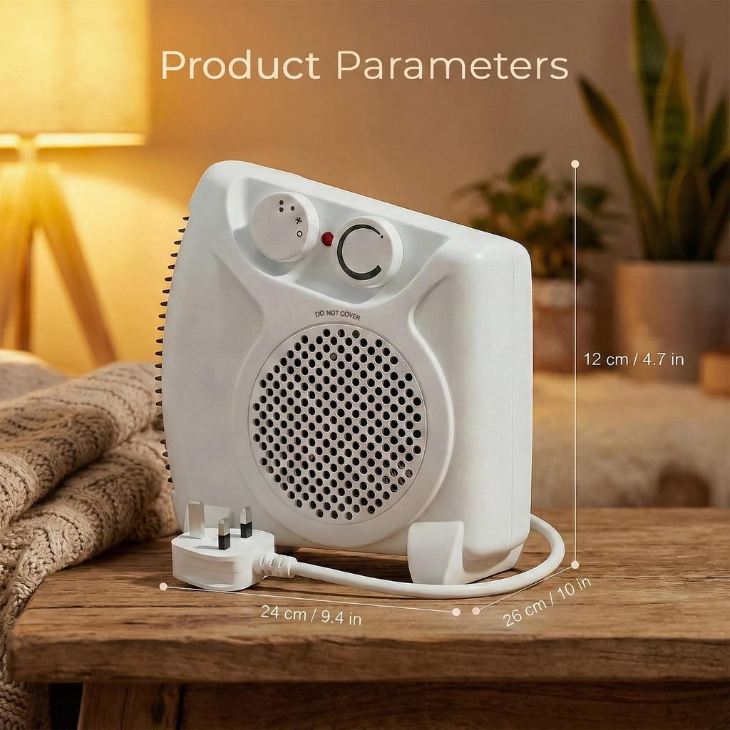 Ventox 2000W Electric Heater with Adjustable Thermostat & Overheat Protection