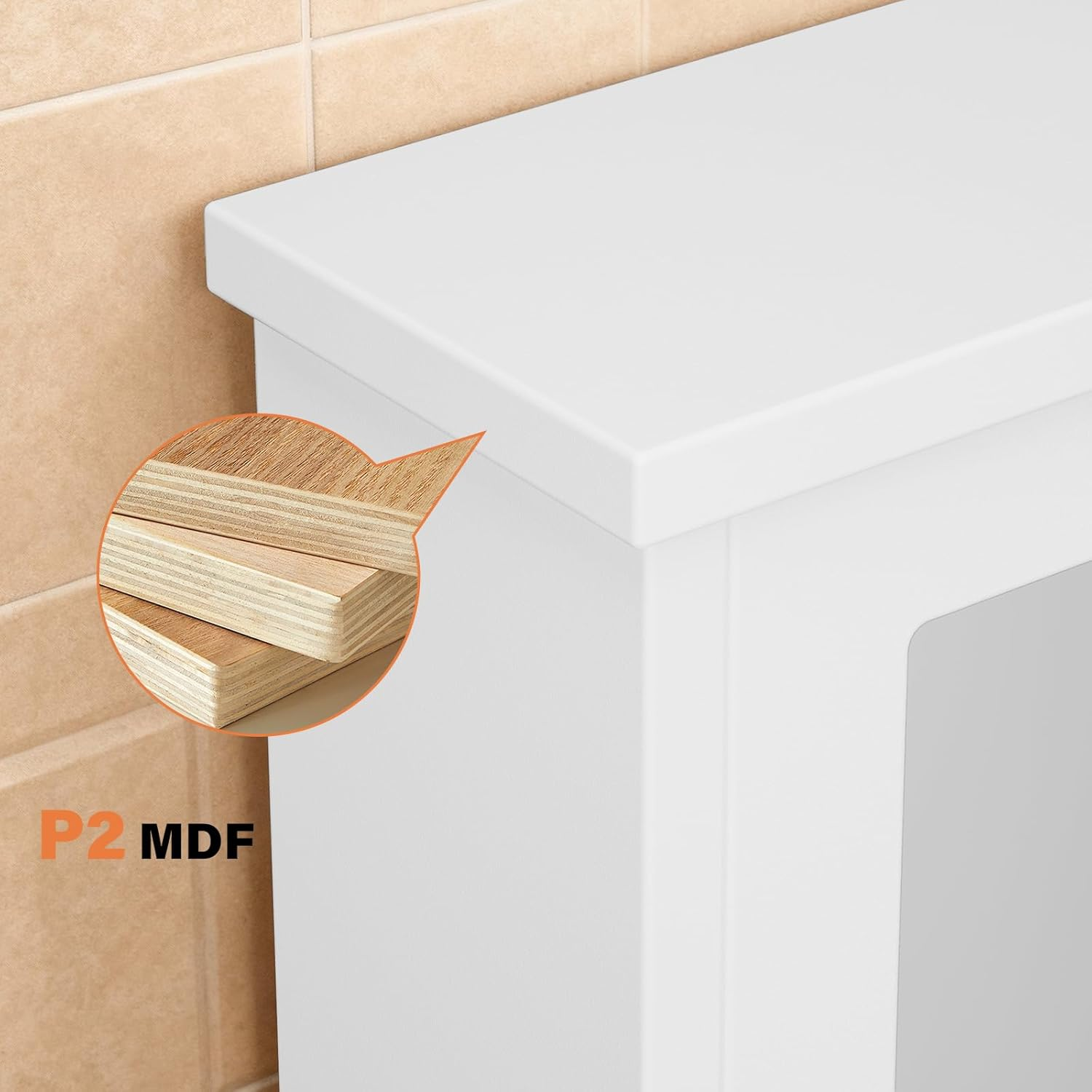 Wall-Mounted Bathroom Mirror Cabinet with Concealed Storage and Adjustable Shelv