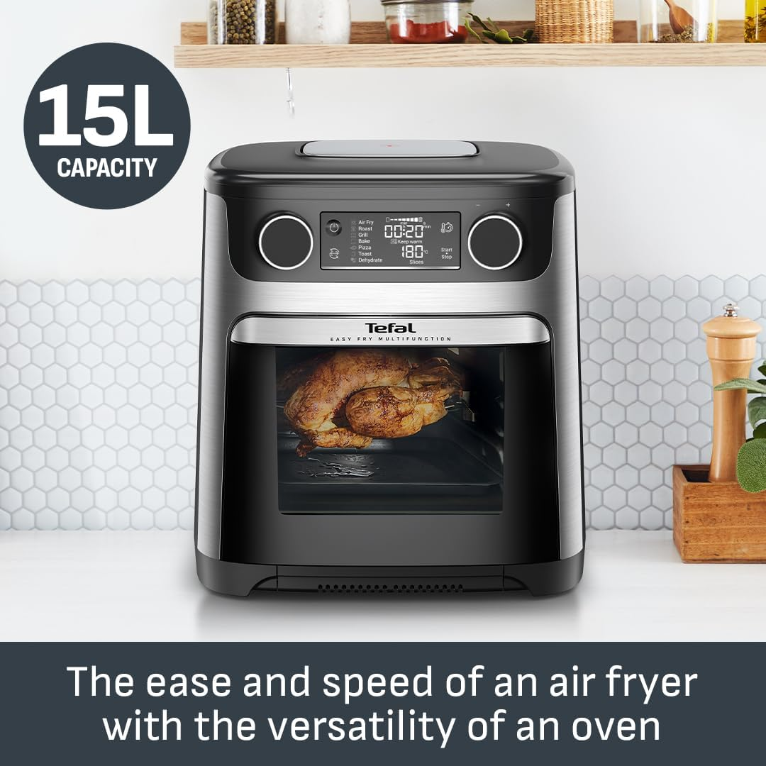 Tefal Multifunctional 9-in-1 Air Fryer Oven, 15L Capacity, Stainless Steel