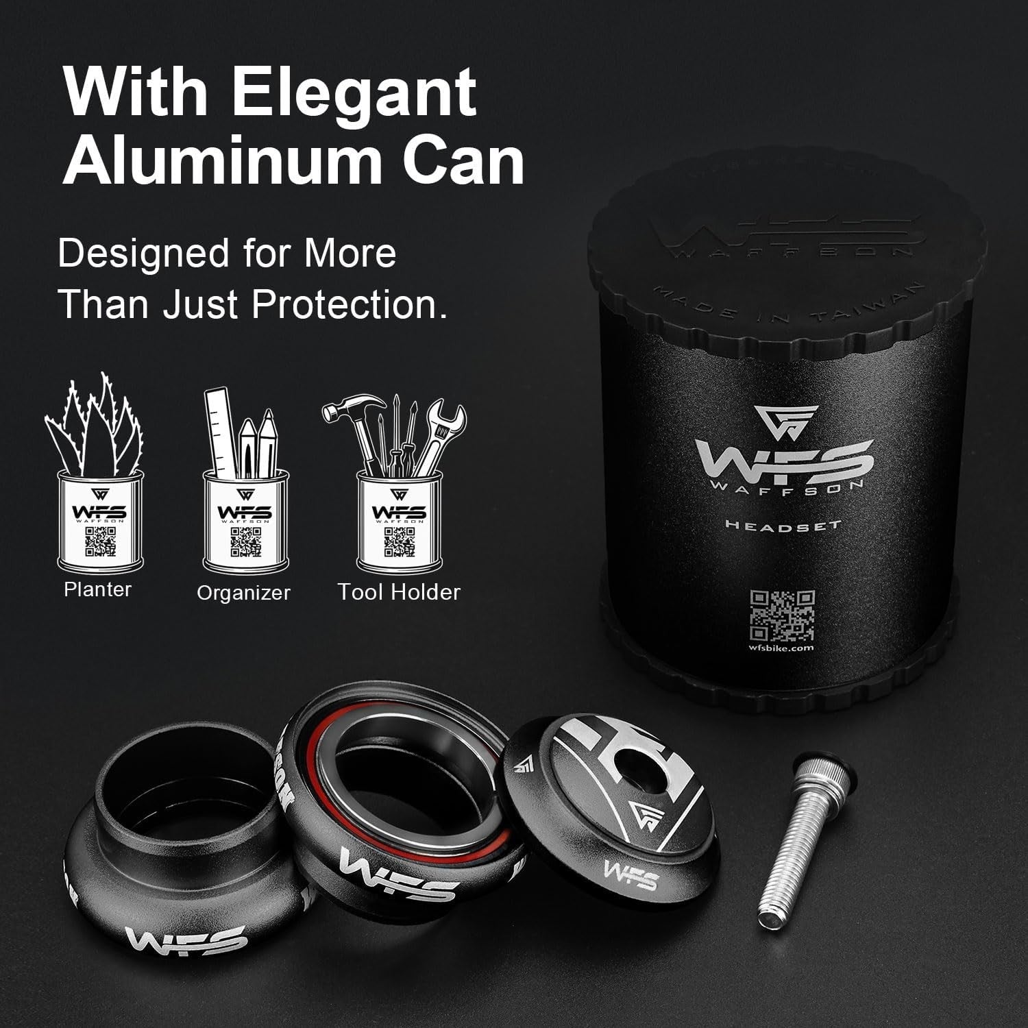 WFS NV.58 1-1/8" Threadless Bike Headset CNC Alloy Sealed Bearings 34mm Head Tub