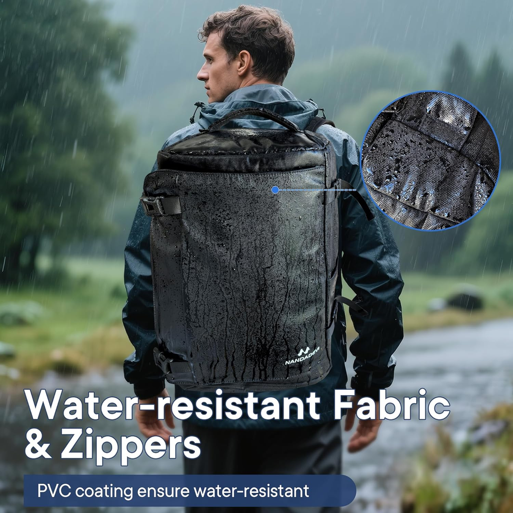 Men's 40L Travel Backpack, Water-Resistant Rucksack with USB Port and Laptop Com