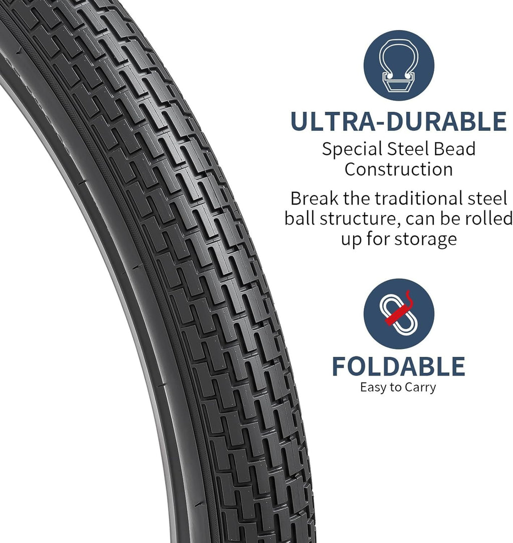 YunSCM 27.5x2.30 Folding Mountain Bike Tyres with Tubes & Tools (Set of 2)